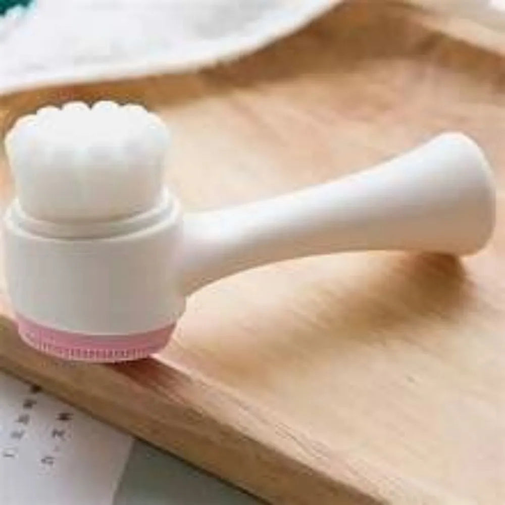 Blue nylon paw brush for dogs and cats on a white background, showing its textured head and handle.