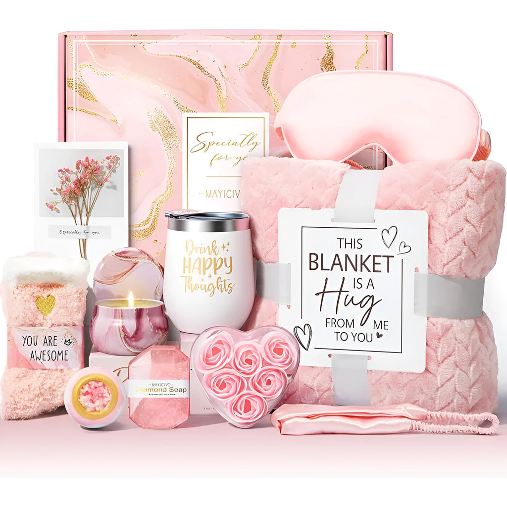 Aromatherapy bath gift set in a modern simplicity style plastic box.