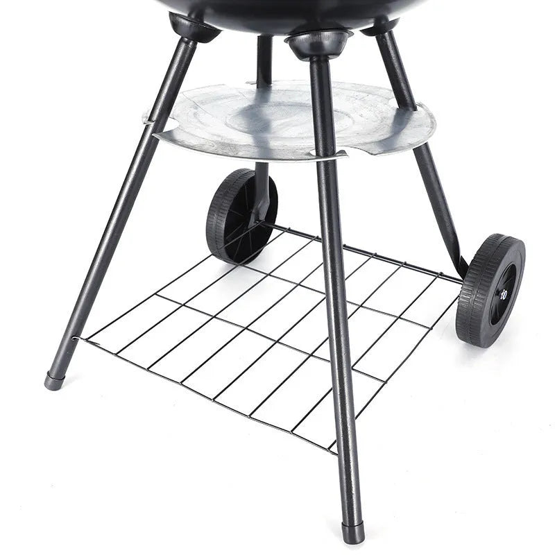 Portable 14-inch iron charcoal barbecue grill with apple stove design