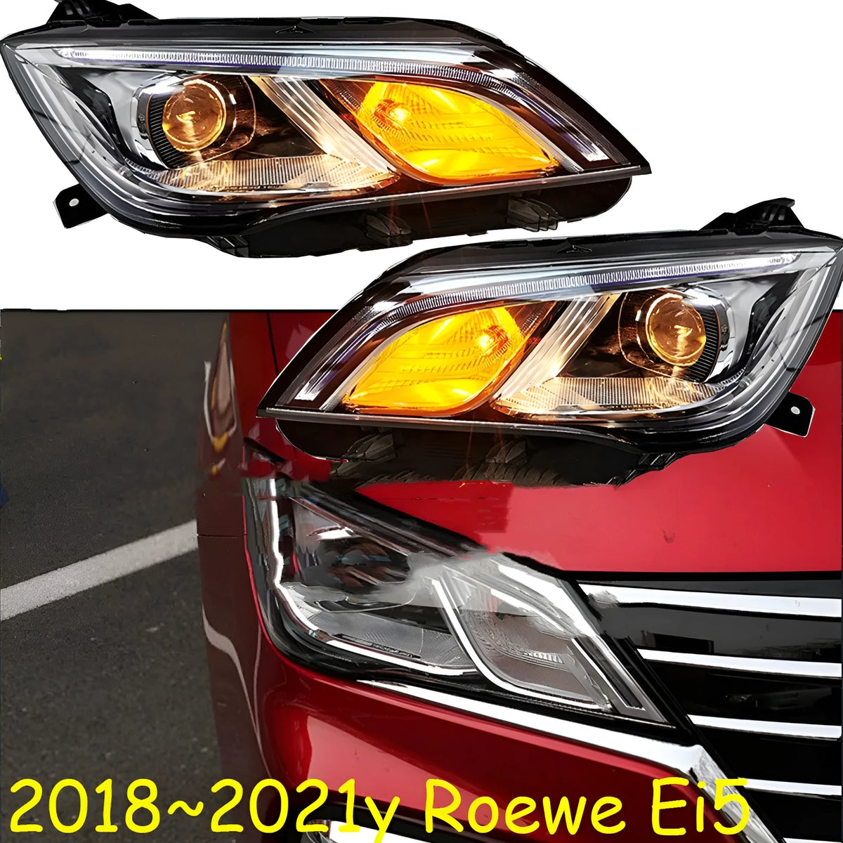 Car headlight set for 2018-2021 models with left and right 9-line LED units
