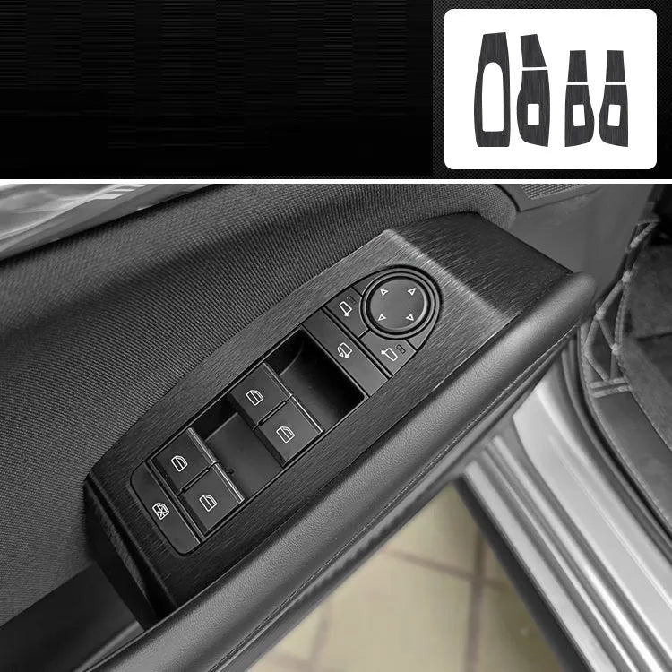 Car interior decorative film sticker set for centre console, instrument panel, and door handle modification