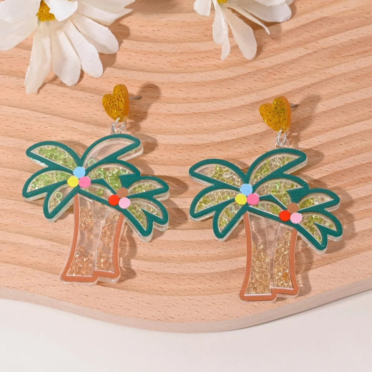 Pastoral style fruit shaped acrylic earrings for women with cherry, strawberry, watermelon designs