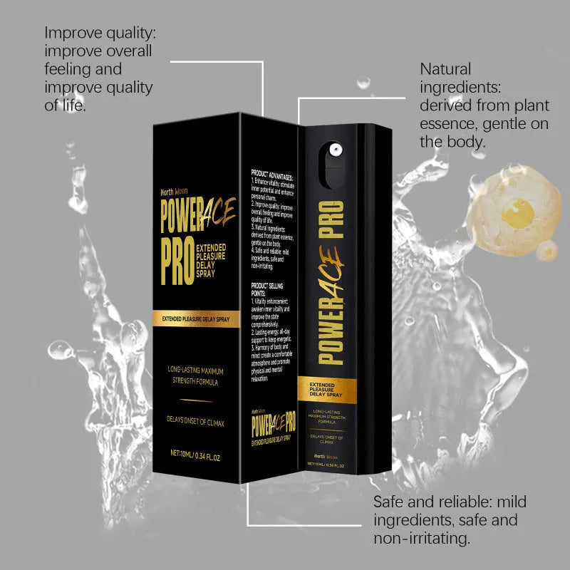 Men's body moisturising spray bottle, 10ML capacity, 2.6cm by 2.6cm by 9.3cm.