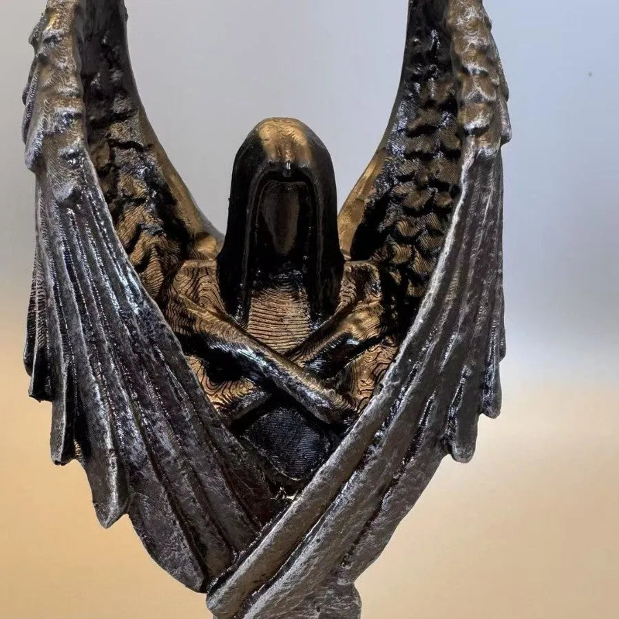 Dark angel resin craft ornament figurine measuring 17cm tall on display.