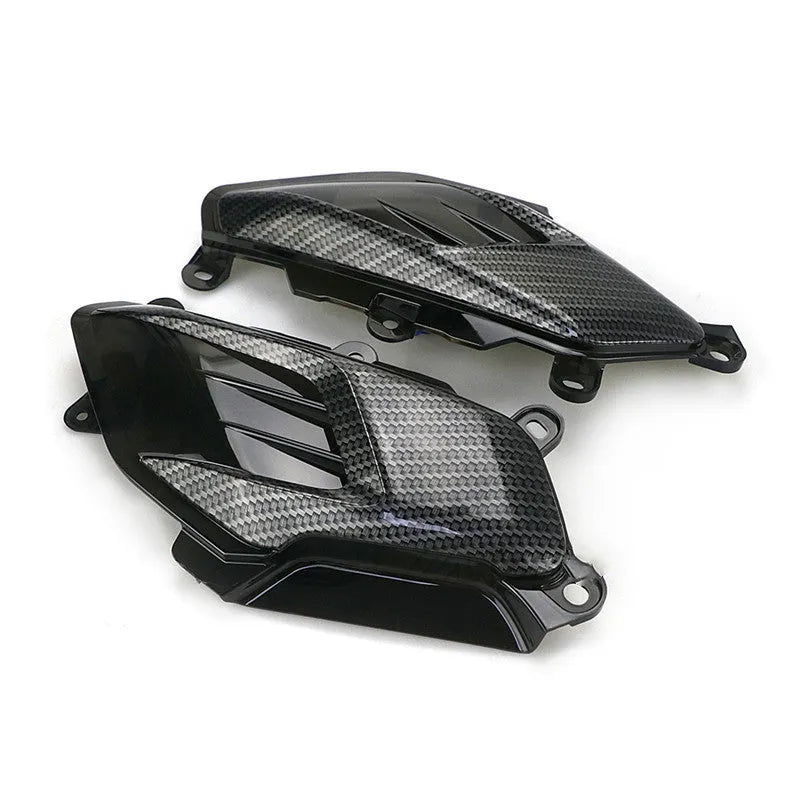 Pair of Yamaha NMAX replacement side lamps with LED lights and carbon fibre decoration