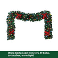 PVC rattan Christmas decorative cane with pine cone bow accent in European style design
