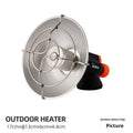Black and orange portable camping heater with automatic ignition system