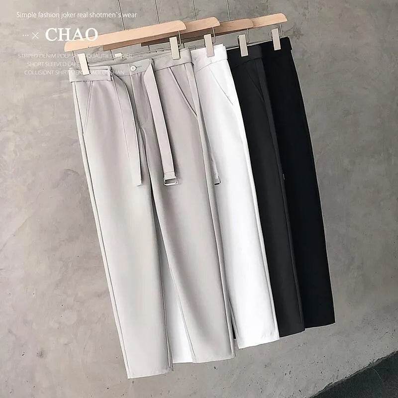 Boys slim straight trousers in wool blend fabric with tapered leg business casual design