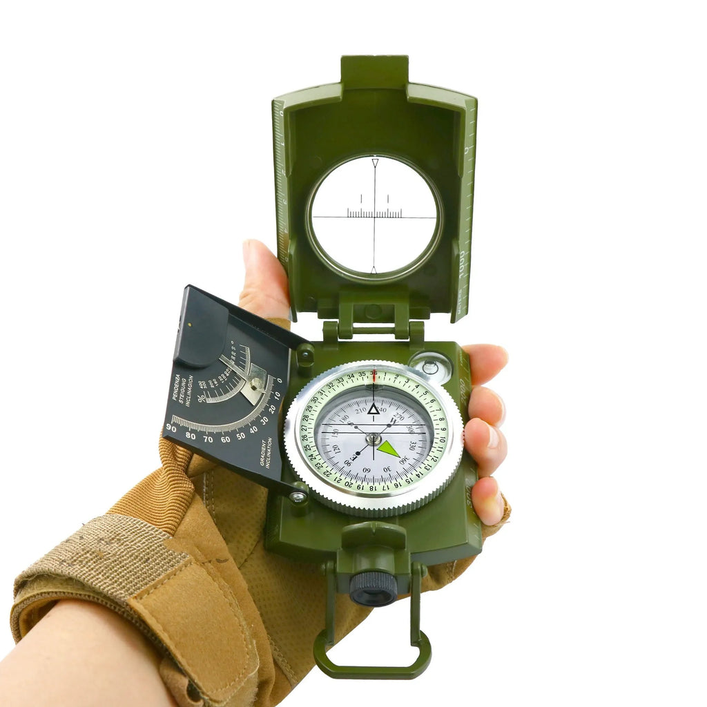 K4074 professional outdoor metal compass with hanging rope and ring for hiking navigation