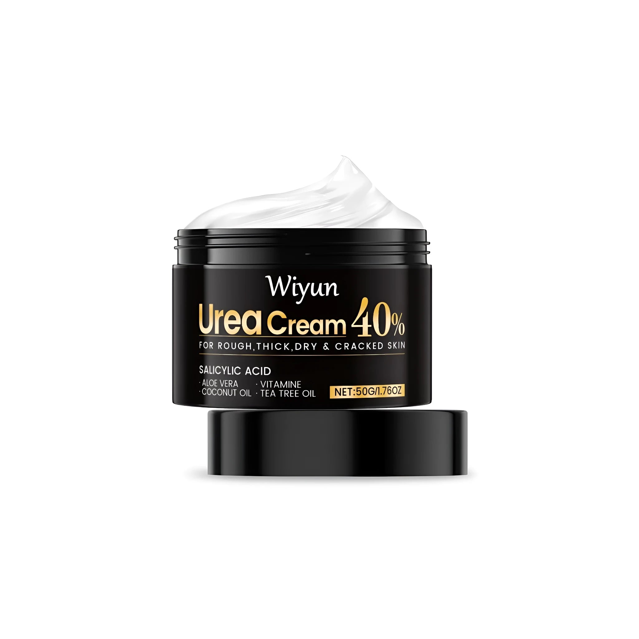 50g urea hand and foot cream with pump dispenser showing cream texture