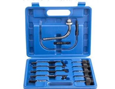 13-piece automatic transmission oil refuelling kit with pumping tool and multiple connectors