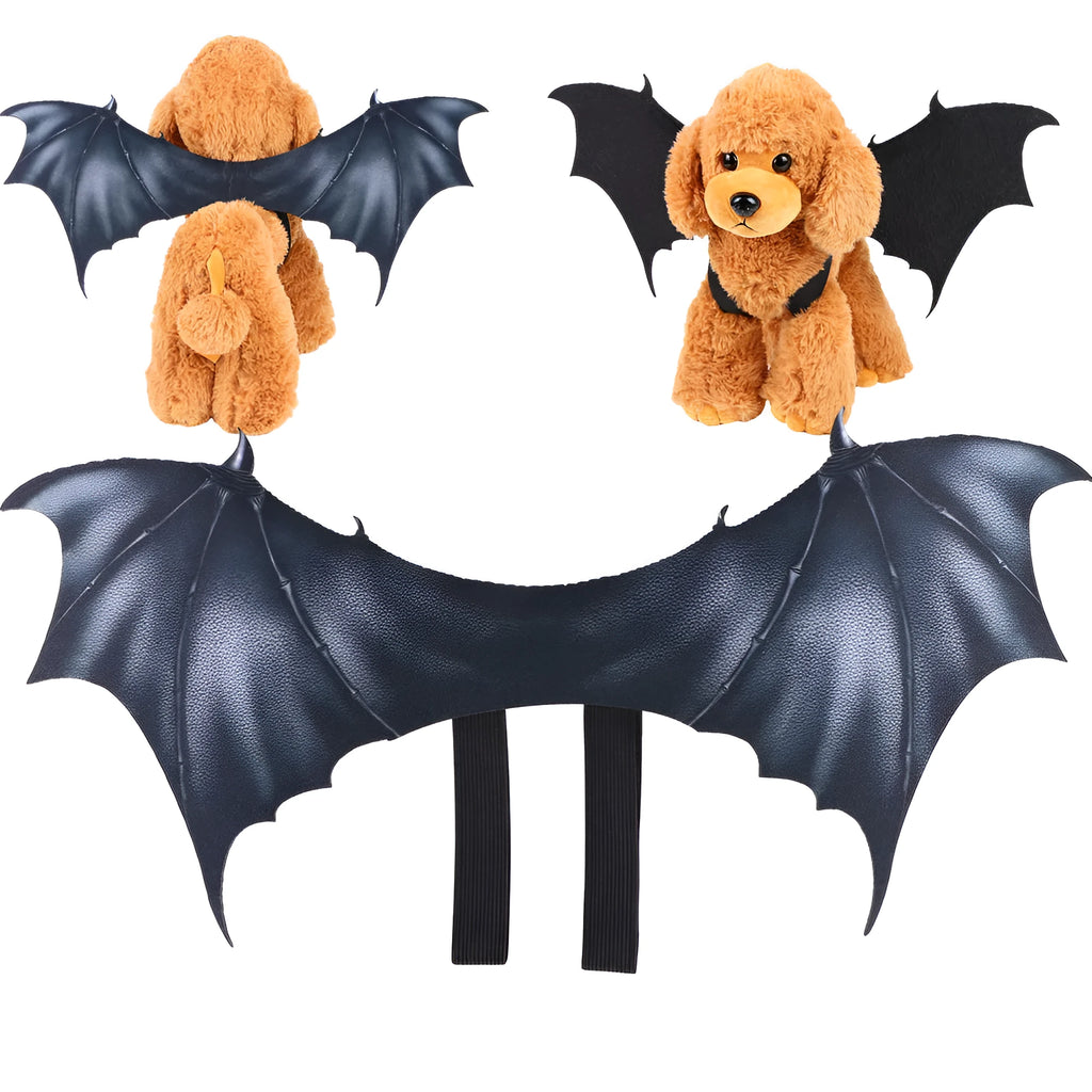 Black cloth bat wings Halloween costume for cats and dogs in three size options