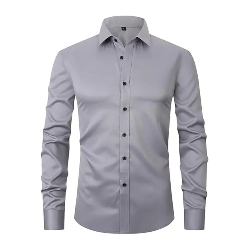 Men's long sleeve stretch work shirt in polyester, shown in a colour style from the available range.