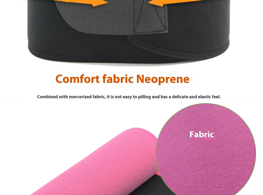 Neoprene lumbar support belt for adult fitness and sports activities in black colour