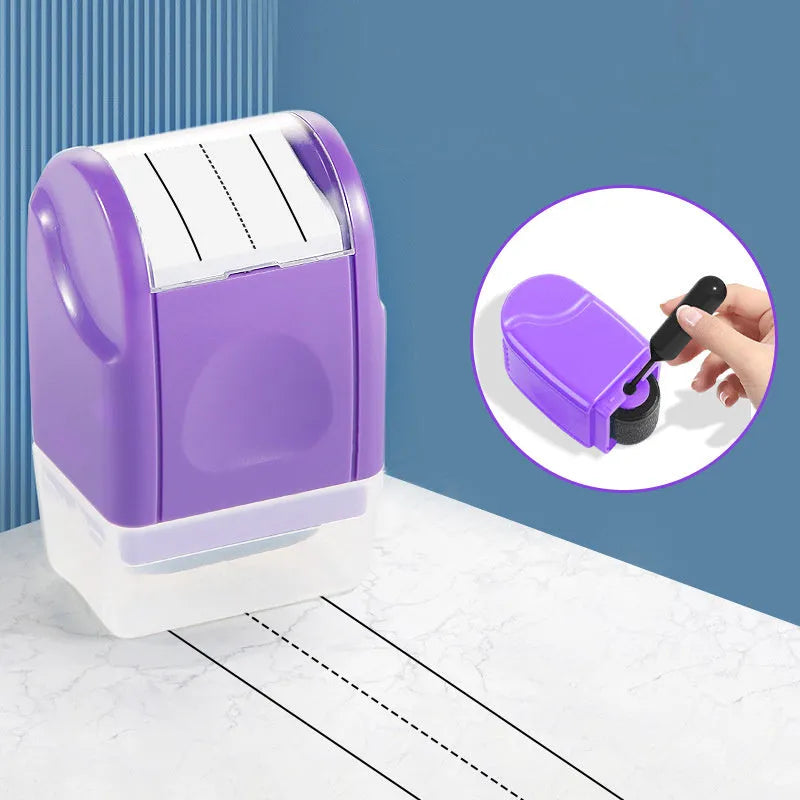 Plastic English line roller seal in rectangular shape with photosensitive stamping function
