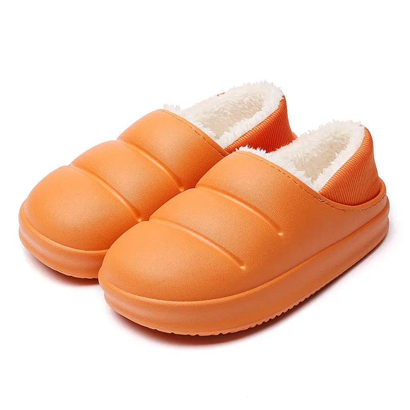 Couple cotton slippers in multiple colours with EVA waterproof construction and plush lining