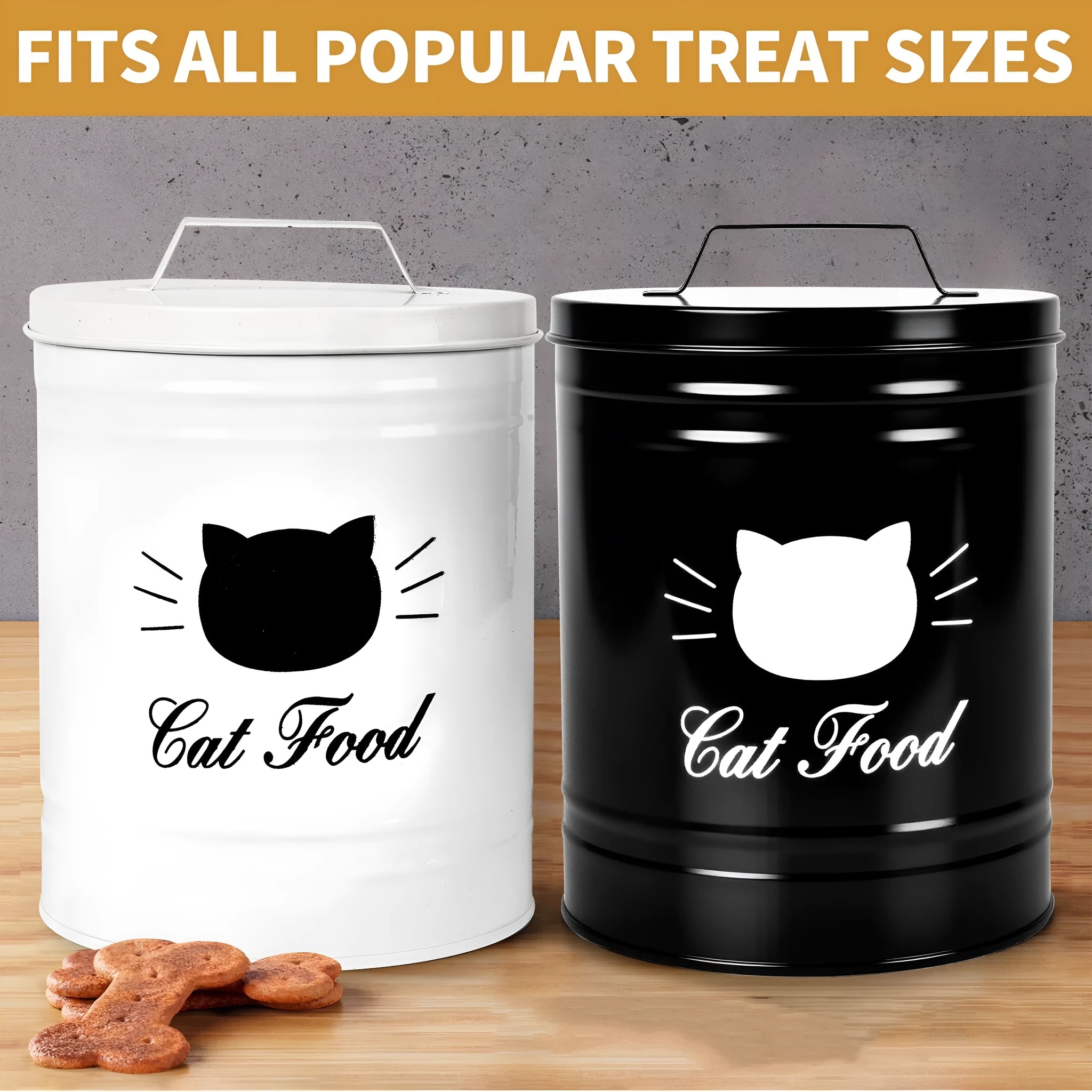 Black and white moisture-proof round iron sheet storage can with 301-500ml capacity