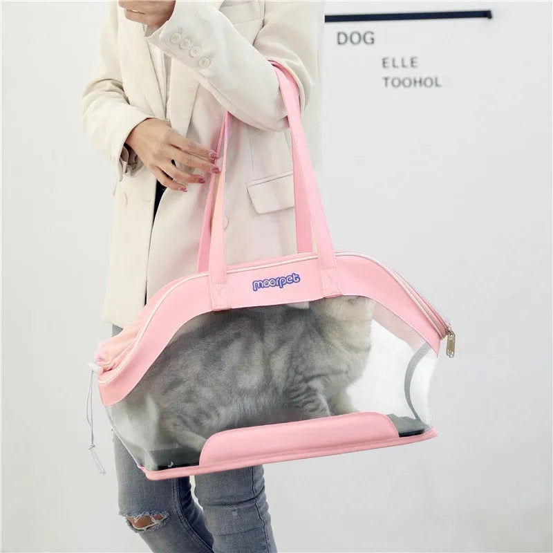 Leather cat carry bag in Milan White colour with 25L capacity for pet travel
