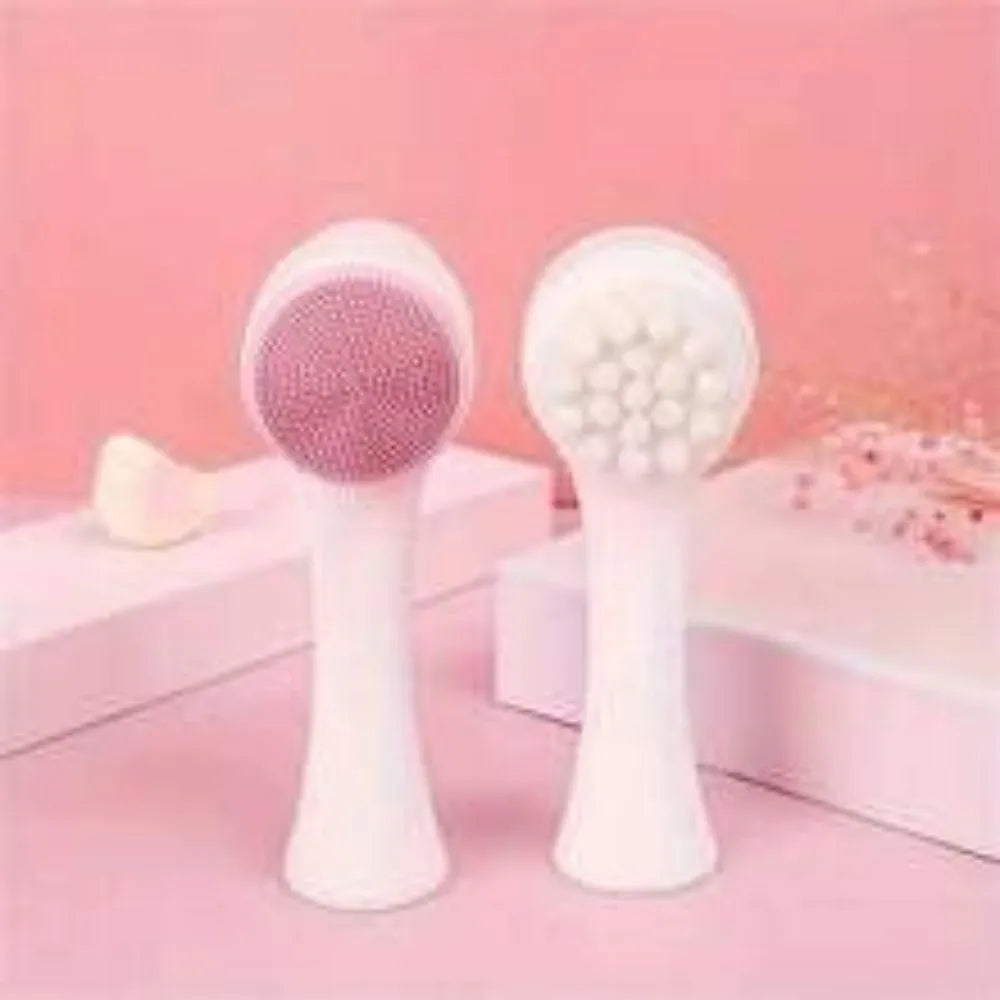 Blue nylon paw brush for dogs and cats on a white background, showing its textured head and handle.