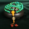 108-bead natural turquoise bracelet with 8mm round polished stones in national style design
