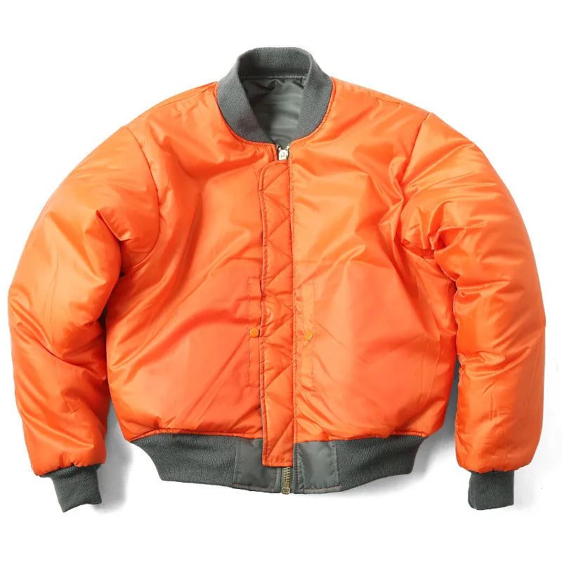 Men's American workwear pilot jacket in army green with cotton padding and loose fit