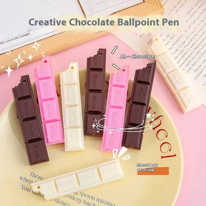 Chocolate simulation food ballpoint pen with 0.5mm bullet tip in plastic cartoon design