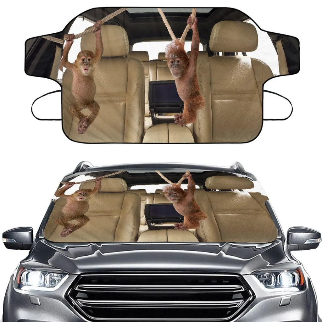 Car front snow protection cover made of silver aluminium foil polyester fabric.