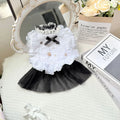 White polyester waltz gauze skirt for a small dog in a princess style.
