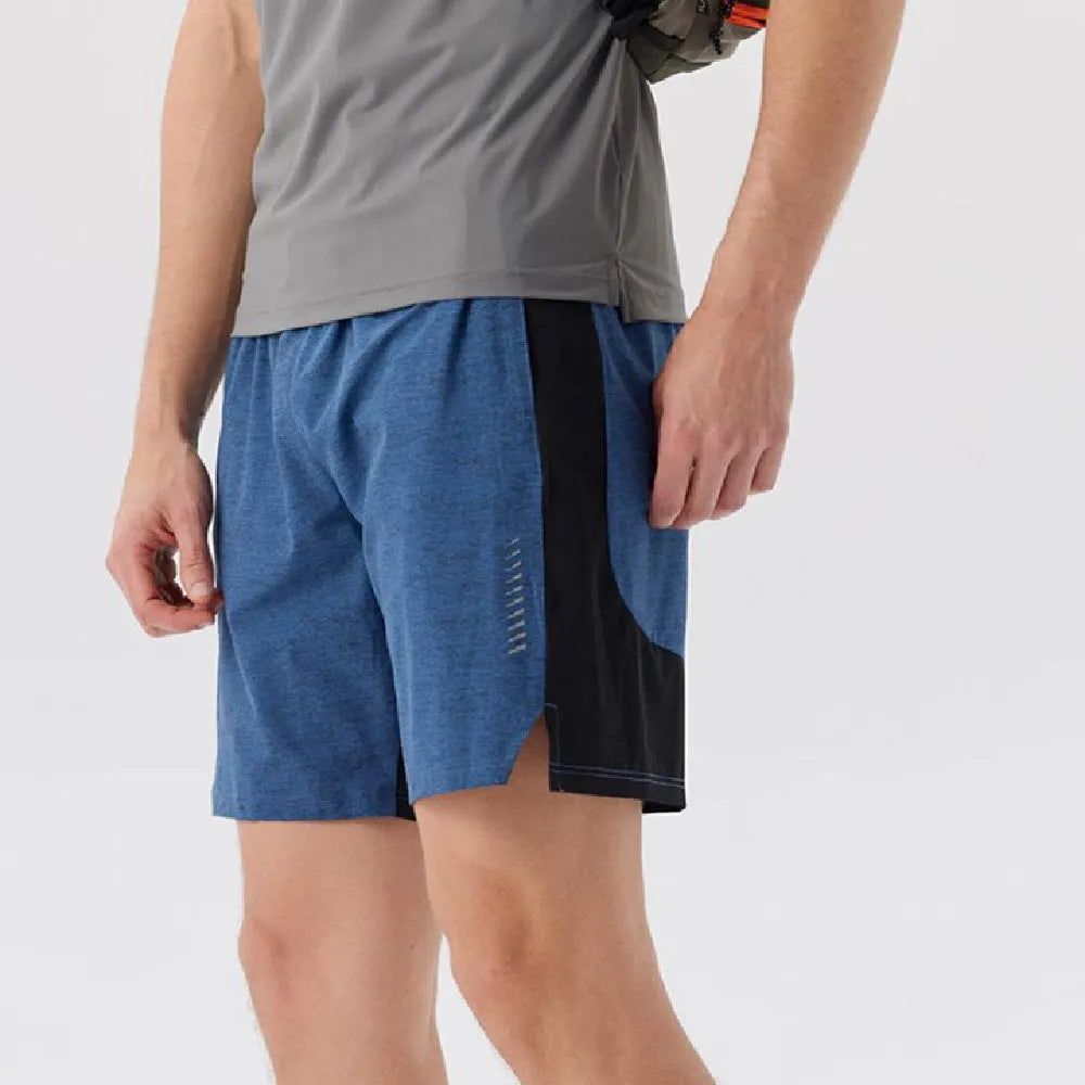 Men's stretch spandex shorts in black, blue or green with mid-waist design