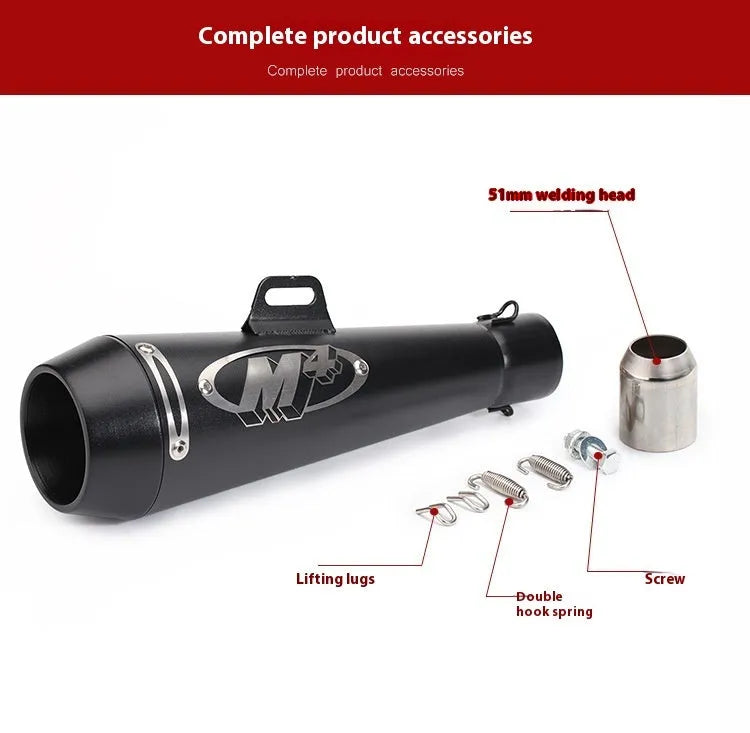 M4 universal motorcycle exhaust pipe in multiple colour finishes with back pressure variants