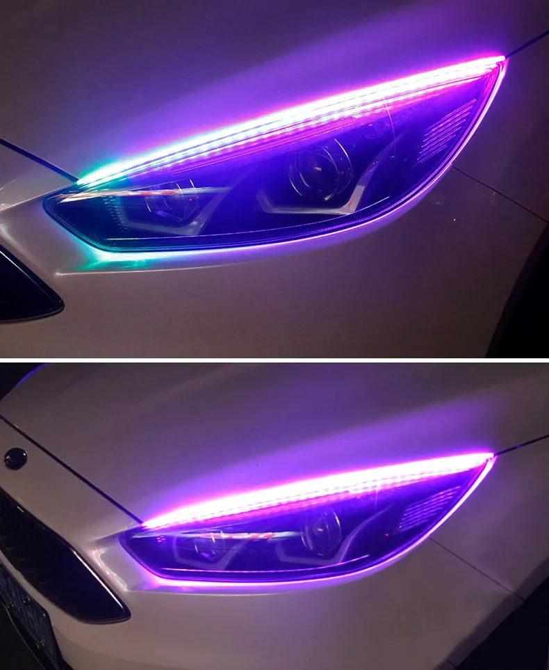 Remote control and LED daytime running light strip for General Motors cars with RGB colour options.