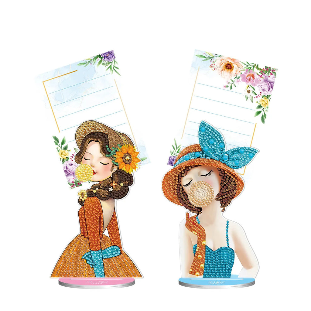 Handmade diamond painting note clip decorative centrepiece with frameless design