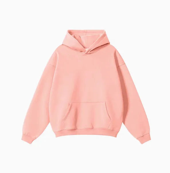 Men's cotton terry hooded sweater in loose fit with drop-shoulder sleeves available in multiple colours