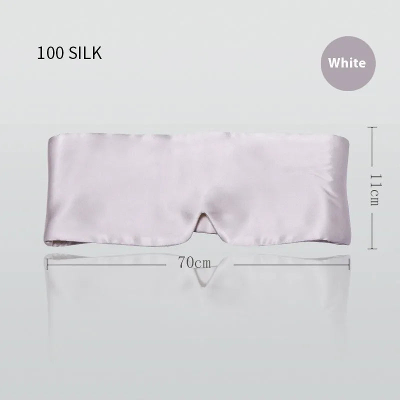 Mulberry silk sleep eye mask shown in champagne gold colour with adjustable elastic strap