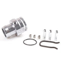 Second generation engine vacuum adapter tee in black or titanium colour with barbed hose fittings