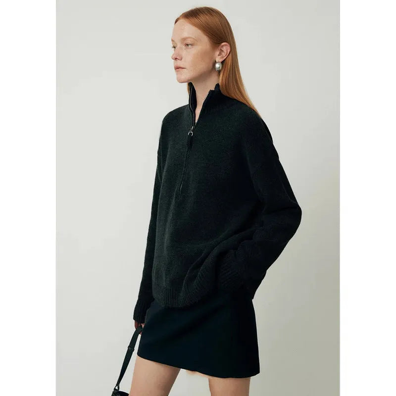 Loose lapel wool bandage dress in black or mountain rain grey for autumn winter wear