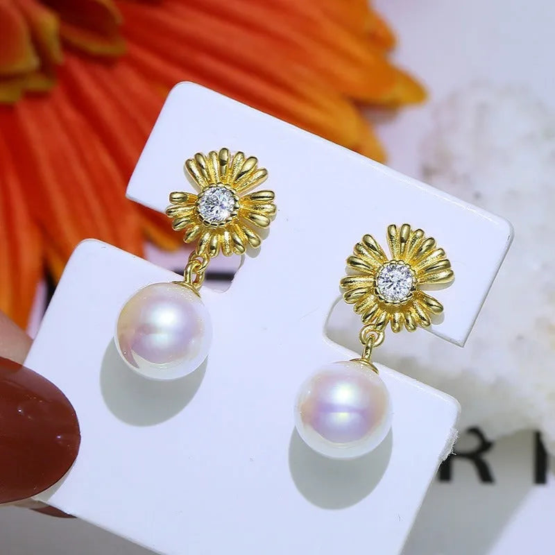 S925 sterling silver baroque flower earring components and ring holder material for DIY jewellery making.