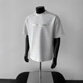 Men's loose fit pure cotton t-shirt with letter pattern in black white and light gray colors