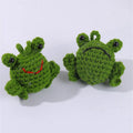 Handmade woven frog car pendant in plush materials measuring 15cm long