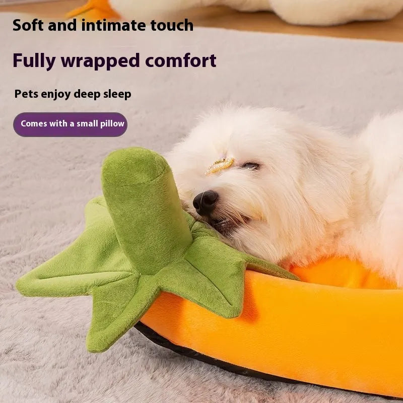 Washable cloth dog mat in brown, available in sizes S, M, L, XL, and XXL