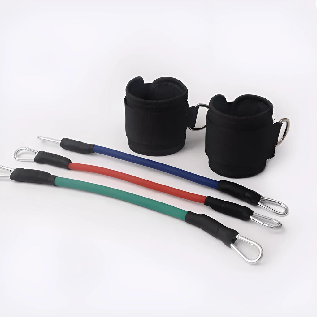 Black elastic leg resistance rope set for Taekwondo explosive kicking training