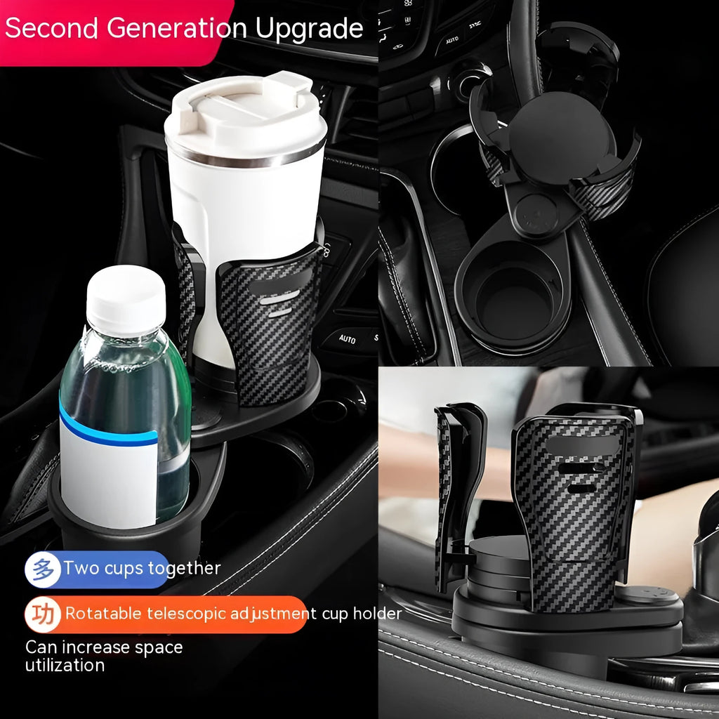 Car cup holder modification kit in ABS plastic with carbon fibre and matte finish options