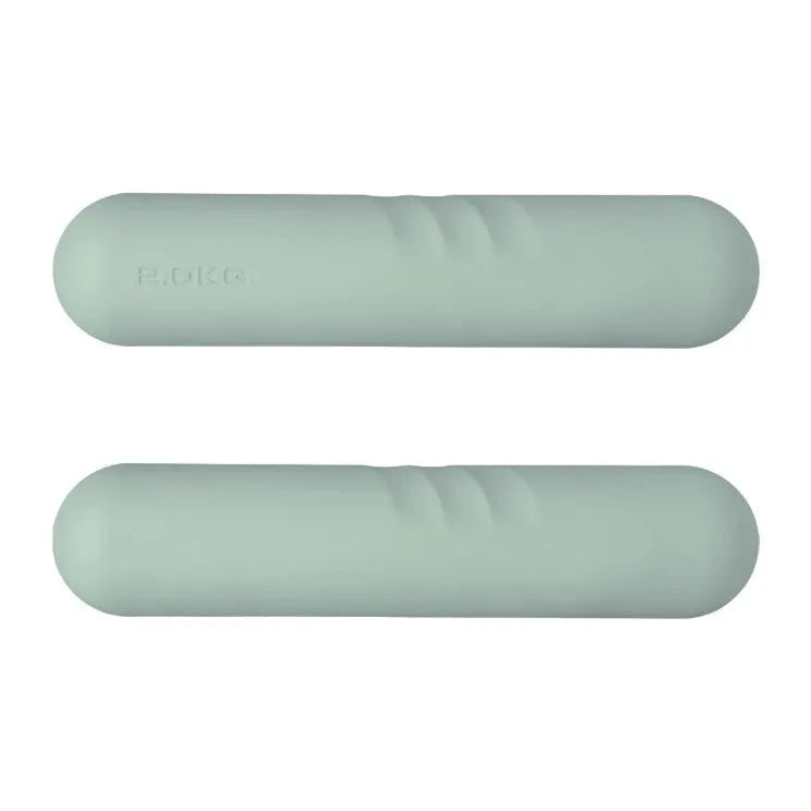Silicone-edged hand-drawn dumbbell stick in various colours and weights for fitness training.
