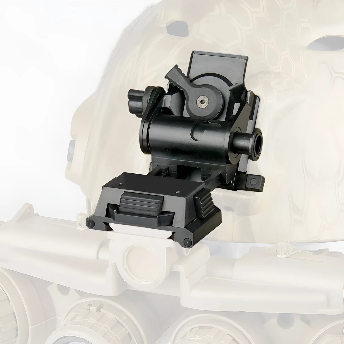 Metal alloy night vision helmet mount bracket for OPS breakaway L4 G24 systems in dark earth colour