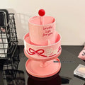 Japanese style rotating cosmetic brush barrel with storage rack in beige colour