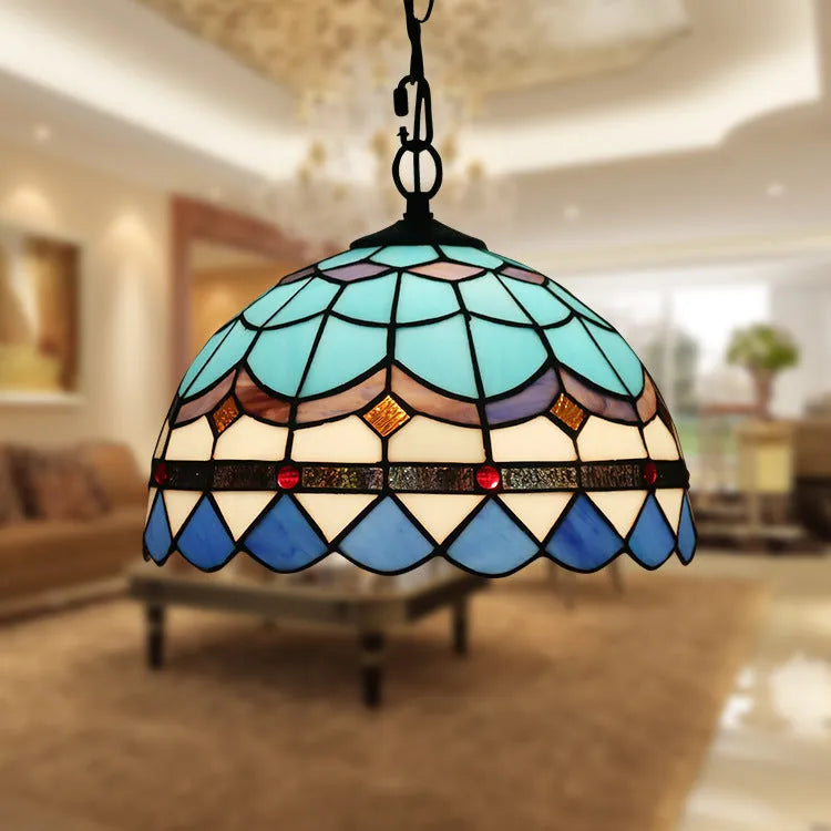 European retro Baroque style chandelier with coloured glaze finish and abstract design.