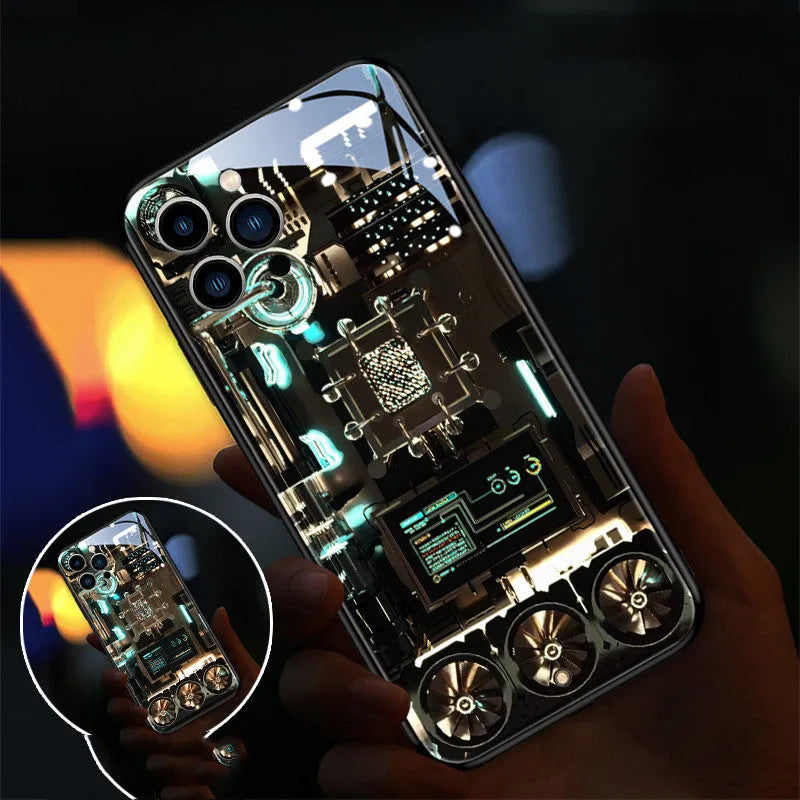 Xpress 14 tempered glass iPhone case with light notification feature in Lightning Diamond colour