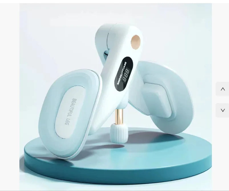 Pelvic floor muscle trainer device with counter in blue, grey, green, and pink colour options