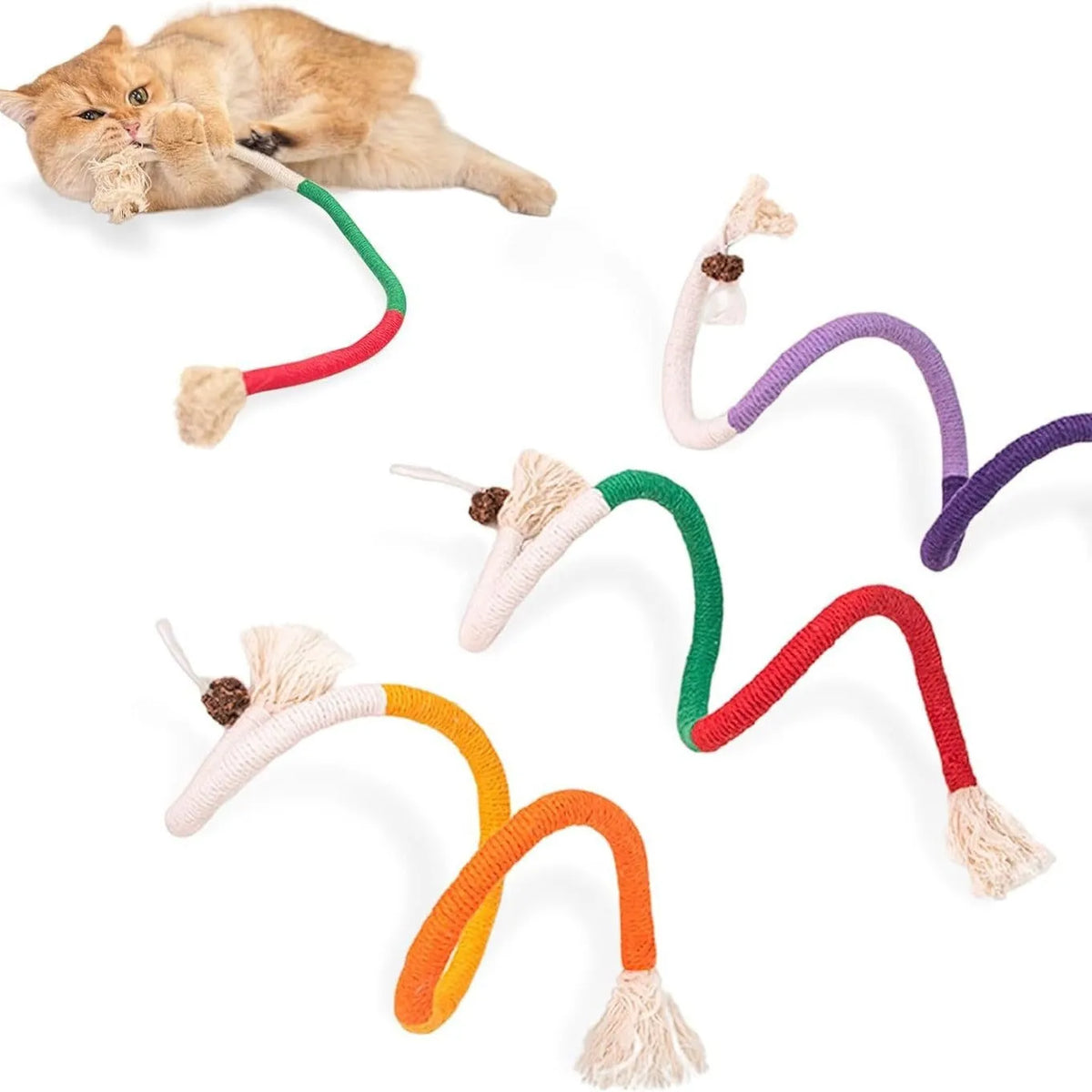 70cm cotton string bite-resistant cat teaser rope in three colour options