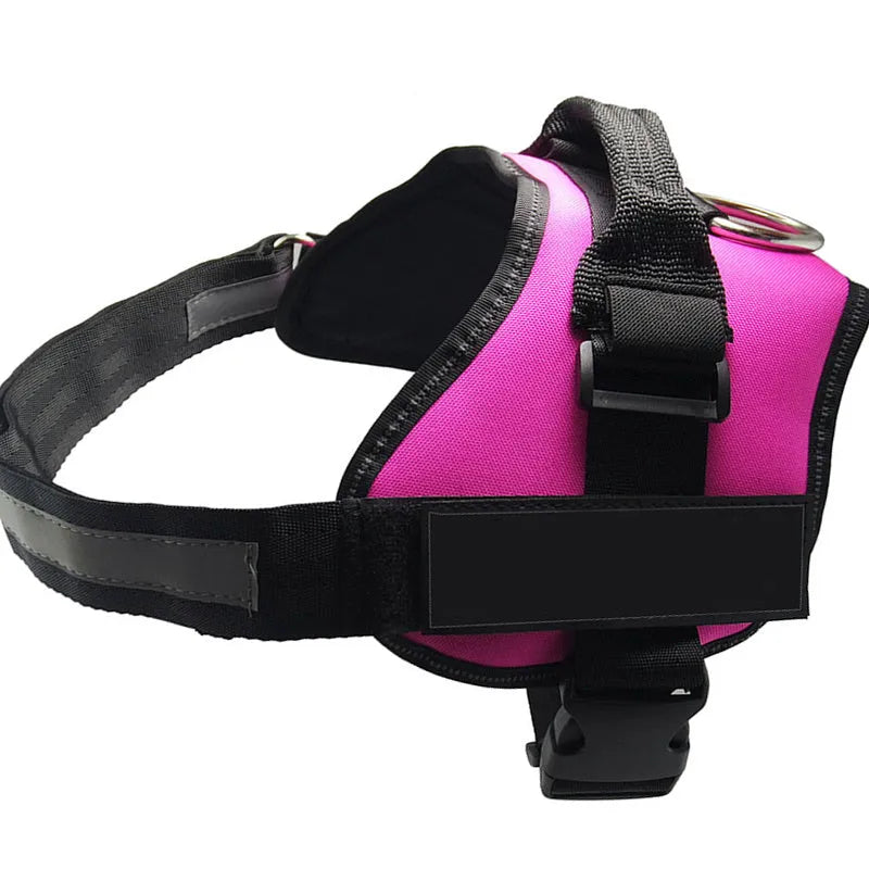 Reflective adjustable nylon no-pull dog harness vest in multiple colours